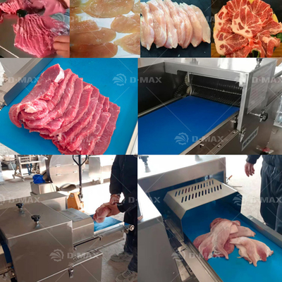 신선한 쇠고기, 닭고기, 생선, 돼지고기 가공용 자동 수평 육류 절단 기계