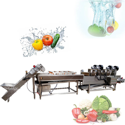 채소 청소 및 건조 라인 500kg/h 용량 거품 토마토 양파 세척 기계